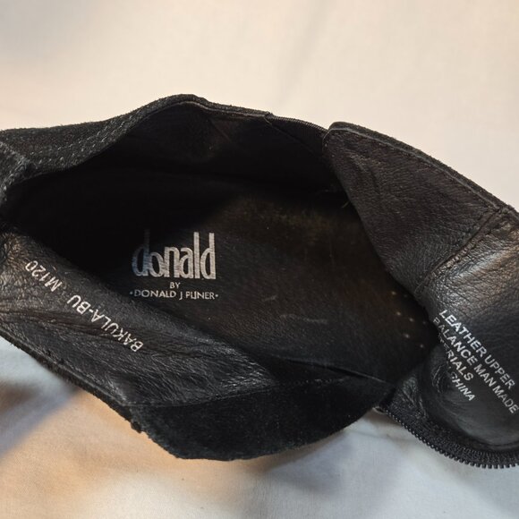 DONAL J PLINER Old Money Grunge Western BLACK Suede WORK Boots Men's Size 12M. - Picture 16 of 17